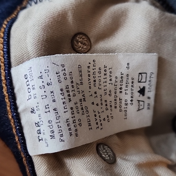 Rag and bone skinny dark indigo wash in SHEFFIELD mid rise - Picture 12 of 15